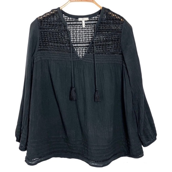 JOIE a Almanor Crochet Boho Tassel Top XS - Picture 4 of 10